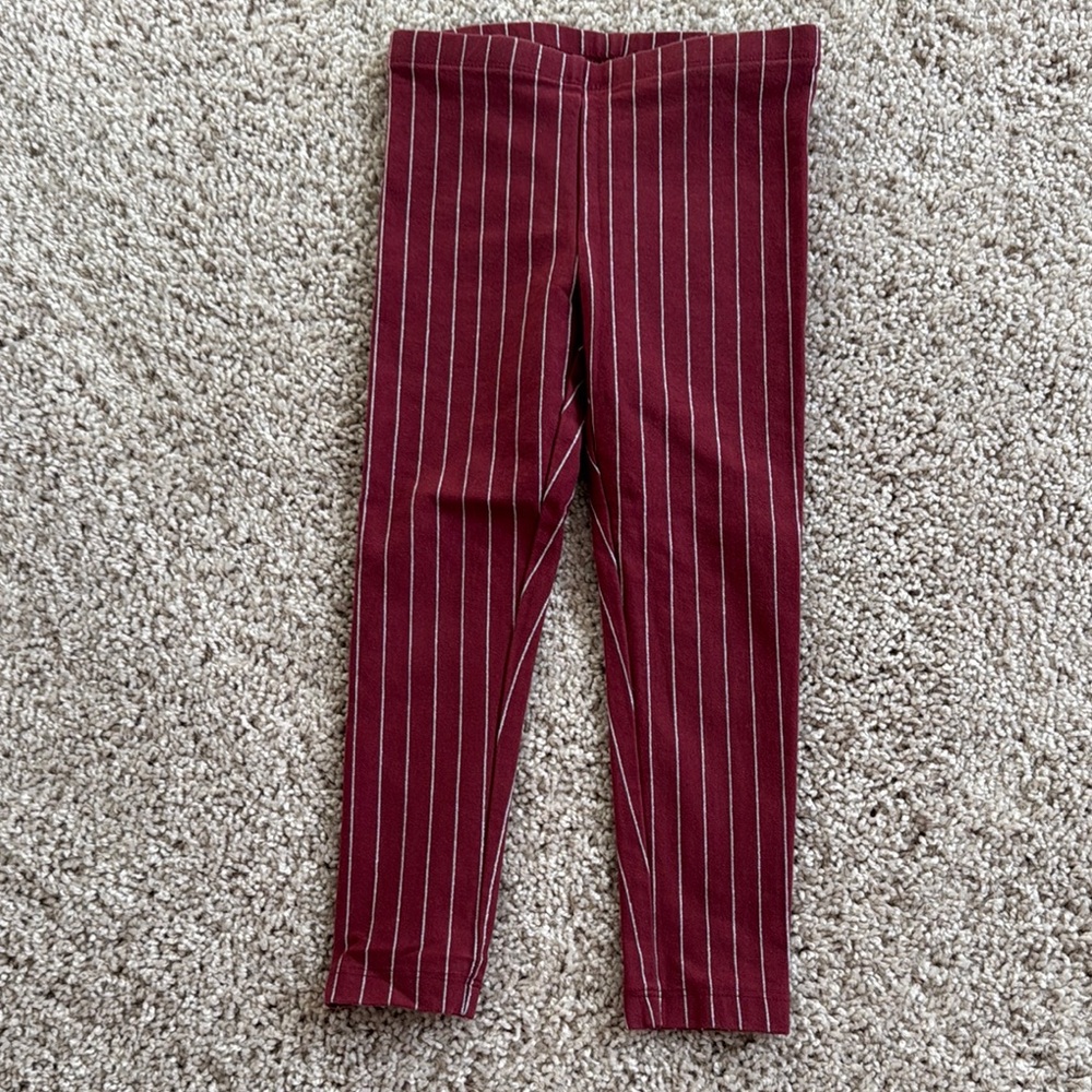 Tea Collection Burgundy Striped Leggings